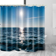 Perdea de duș impermeabilă 3D 72x72inch cu 12 cârlige albe