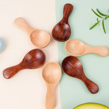 MLINS Wooden Spoon for Kids Powdered Khaki 4 Pcs