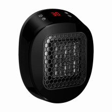 Calefactor cerámico enchufable de 600 W con termostato ajustable y temporizador LED.