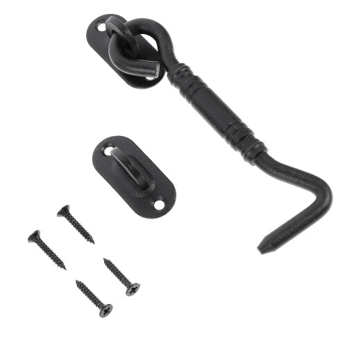 Skydedørslås med krog, kraftig rustfrit stål