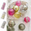 Pink Glitter Christmas Balls with Silver Cap and Snowflake 1