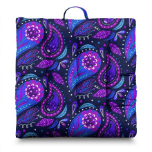 Tapis de méditation bohème carré à motifs cachemire 22x22 pouces