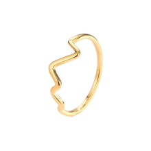 Dames ECG-ring van roestvrij staal, goudkleurig, maat 5