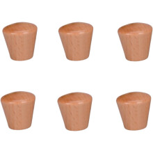 Wooden Cabinet Knobs Beech Conical Handle 6 pcs 28x28 mm