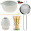 Set di fruste per matcha con ciotola in ceramica e colino (6 pezzi) 1