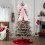 Julgranstopp Rosett Röd Satin Stor Rosa 1