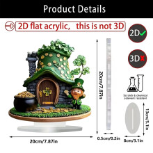 Shamrock Akryldekor Grön Fyrklöver 1 st