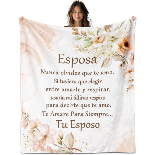 Manta para aniversário da esposa, 152 x 127 cm (60 x 50 polegadas)