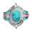 925 Sterling Silver Turkos Månsten Ring Set 3 Delar 1