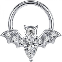 Argola de nariz em titânio com microzircônia cúbica