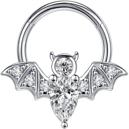 Titanium neusring met micro-zirkonia steentjes