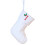 Witte gebreide kerstkousen met initialen, 7,9 inch (19 cm) 1