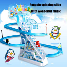 Penguin Sliding Track Puzzle Toy with Music and Stairs