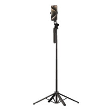 Selfie stick / Telescopic tripod with phone holder, 1.75m - black