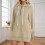 Damen-Hoodiekleid Khaki L 2