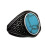 Anel vintage em prata de lei 925 com turquesa e pedra da lua azul. 1