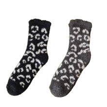 Pluche sokken met luipaardprint voor dames (2 paar)