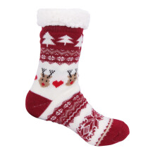 Pluche pantoffelsokken, warm, met fleecevoering en antislipzool (paar)