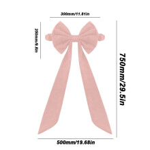 Weihnachtliche Stuhlschleifen aus Samt, rosa, 2 Stück, 11,8 x 29,5 Zoll