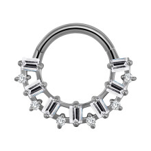 Aro nasal de titanio con micro circonita cúbica