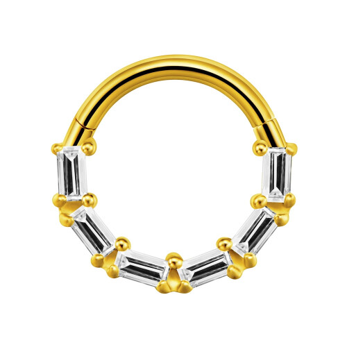 Titanium neusring met micro-zirkonia steentjes