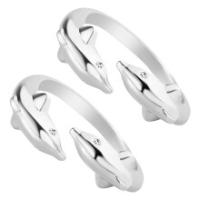 Stříbrný měděný nastavitelný prsten Ocean Ring pro ženy, 2 ks