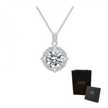 Collana con pendente in moissanite, argento sterling 925, 5 carati