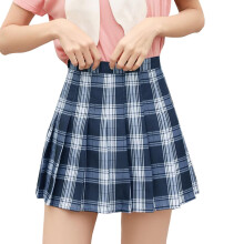 Damen-Skort mit hohem Bund, Print und Taschen, Marineblau, Größe L