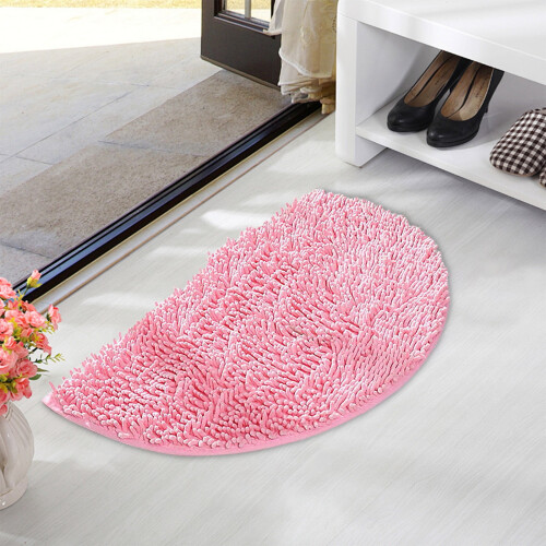 Tappeto da bagno semicircolare, assorbente e antiscivolo