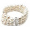925 Sterling Silver White Baroque Pearl Bracelet 3 Rows 1