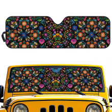 Tribal Ethnic Flower Windshield Sun Shade for Jeep Wrangler