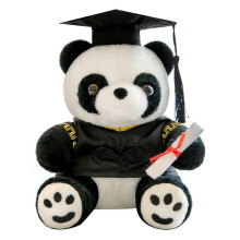 Graduation Panda Plush Toy with Cap and Gown 10 Inches