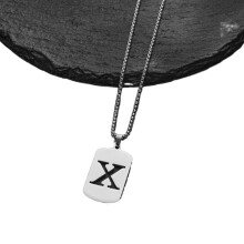 Stainless Steel Initial Pendant Necklace for Men and Women