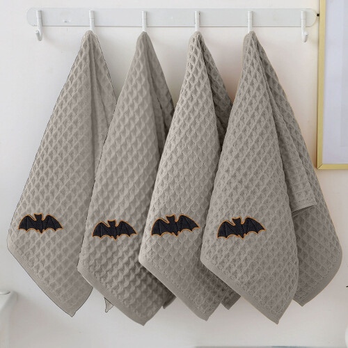 Halloween Towel Set Cotton Embroidered 3 Pieces