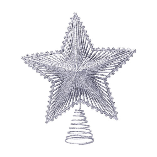 Bethlehem Star Tree Topper Rose Gold Red Silver 8" x 9"