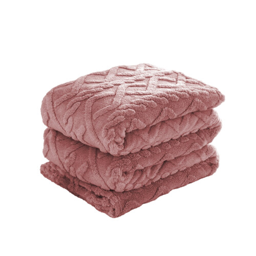 Polyester Blanket 150x100cm Soft Warm Throw Pink 1 Piece 1