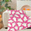 Pink Gothic Ghost Halloween Fleece Throw Blanket 5