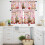 Easter Bunny Bike Tulip Egg Kitchen Curtains Pink Plaid 3