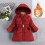 Kids Puffer Jacket Hooded Zip-Up Solid Color with Belt 2