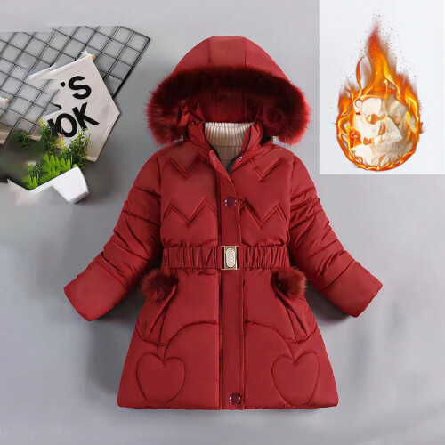 Jaqueta infantil acolchoada com capuz, zíper e bolsos, em cor sólida. 1