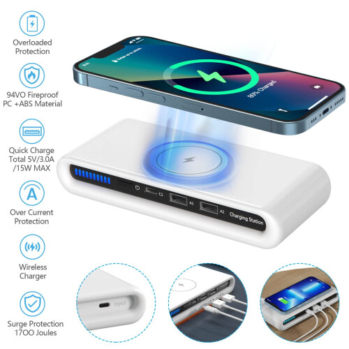 Trådløs oplader QC3.0 Hurtigopladning 4-i-1 til iPhone 2