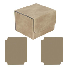Caixa para baralho de cartas, marrom, com design quadriculado (1 unidade).