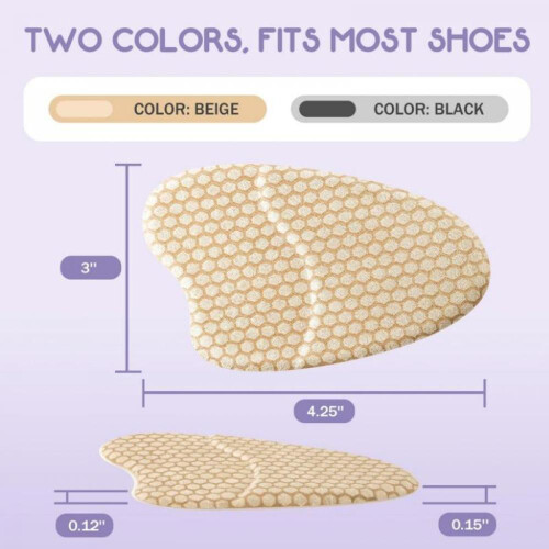 Αντιολισθητικοί Μισοί Πάτοι Honeycomb Design 4 Ζεύγη Μπεζ Μαύροι 1
