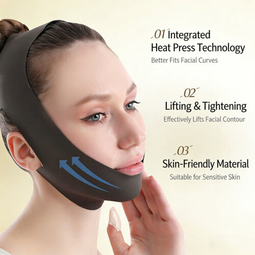 V Face Beauty Bandage Ροζ μάσκα για το πηγούνι με σχέδιο ρυτίδων 2