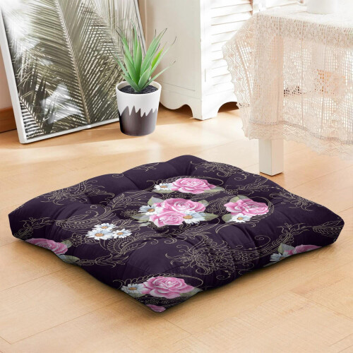 Meditatiekussen Boho Paisley Print Vierkant 22x22 1