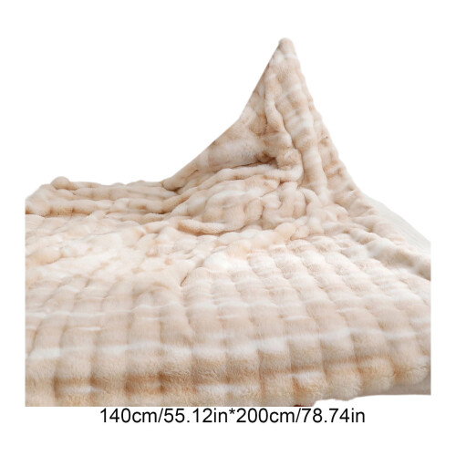 Reversible Fleece Throw Blanket Beige 5579 Inch 2