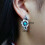 Boho Drop Earrings 925 Silver with Tourmaline One Pair 3