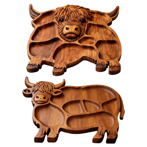Assiette à goûter en bois compartimentée (1 pièce)