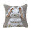 Cojín lumbar estampado de conejo blanco con funda extraíble y lavable. 1