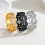 Bague de couple en acier inoxydable sablé argenté, taille 8 4